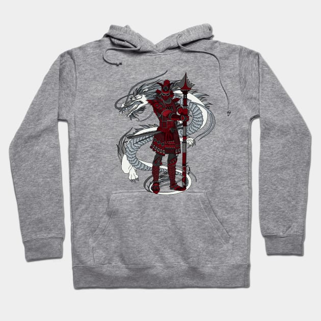 Dragon Samurai Hoodie by paviash